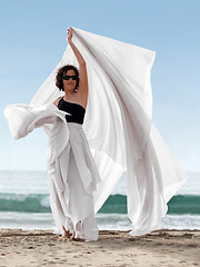 Image showing Woman on the beach