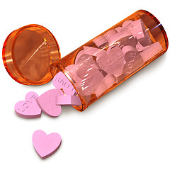Image showing orange tube with love pills for anti-impotence