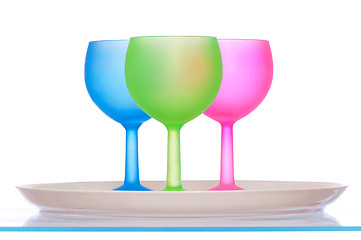 Image showing colored wine glasses