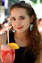 Image showing Girl with a drink