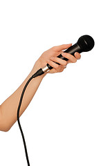 Image showing microphone for interview