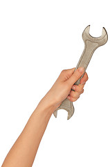 Image showing big spanner in the hand