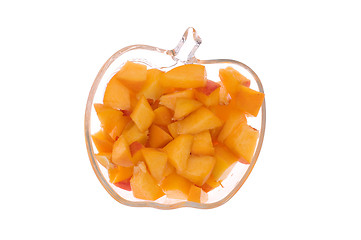 Image showing cut peaches for the breakfast