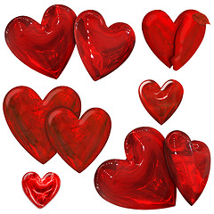 Image showing two red hearts in pair