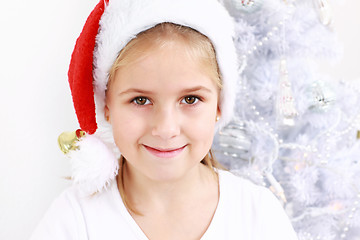 Image showing Lovely girl with Santa hat