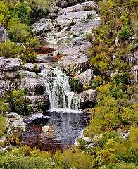 Image showing Waterfall with rocks