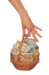 Image showing basket with money