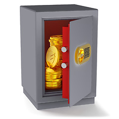 Image showing coins euro money in the safe