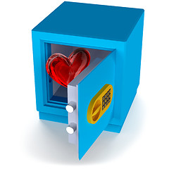 Image showing heart in the safe