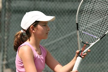 Image showing Girl playing tennis