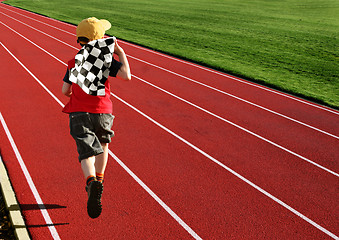 Image showing Boy on a racetrack