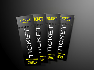 Image showing Cinema ticket on dark background 