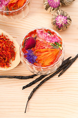 Image showing Herbal natural floral tea infusion with dry flowers