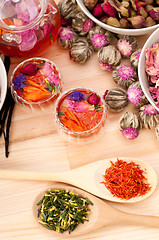 Image showing Herbal natural floral tea infusion with dry flowers