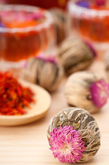 Image showing Herbal natural floral tea infusion with dry flowers