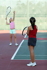 Image showing Tennis practice