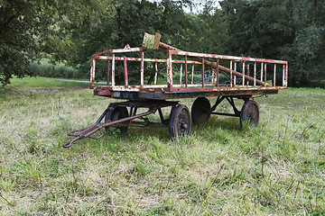 Image showing old trailer on meadow