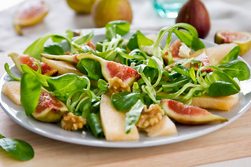 Image showing Fig with Melon and Goat cheese salad