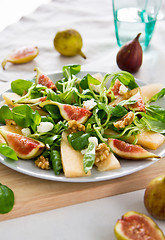 Image showing Fig with Melon and Goat cheese salad