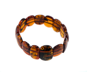 Image showing Amber stone bracelet isolated on white 