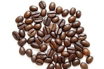 Image showing Coffee grains on white