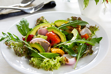 Image showing Avocado with grilled vegetables salad