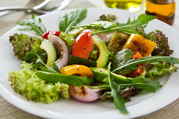 Image showing Avocado with grilled vegetables salad