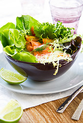 Image showing Smoked salmon salad