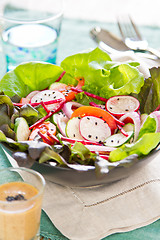 Image showing Healthy salad with japanese sesame dressing