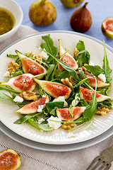 Image showing Fig with Goat cheese and rocket salad