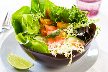 Image showing Smoked salmon salad