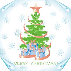 Image showing christmas background with tree on a paper 