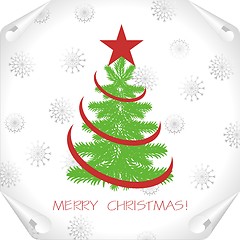 Image showing christmas background with tree on a paper 