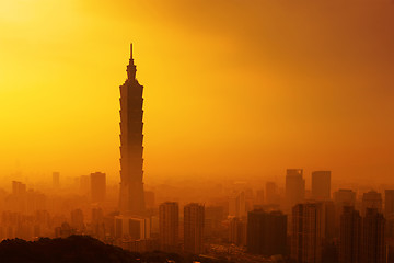 Image showing Taipei in sunset