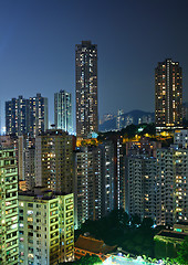 Image showing Hong Kong with crowded buildings at night