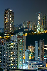 Image showing Hong Kong with crowded buildings at night