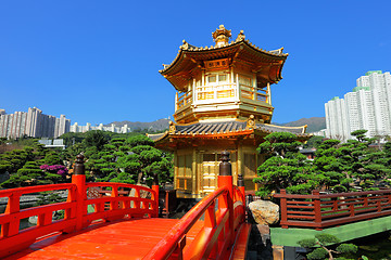 Image showing gold pavilion in chinese garden