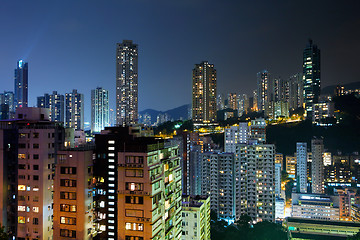 Image showing Hong Kong with crowded buildings at night