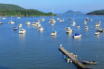 Image showing yachts in bay