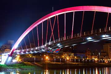 Image showing bridge at night in Taiwan