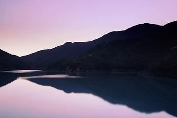 Image showing lake at sunset