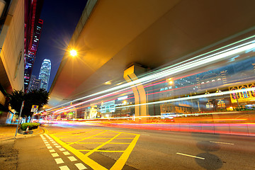 Image showing city in night with busy traffic