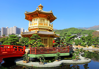 Image showing gold pavilion in chinese garden