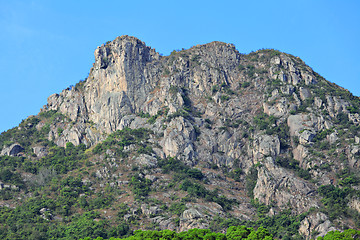 Image showing Lion Rock, lion like mountain in Hong Kong, one of the symbol of