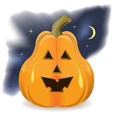 Image showing Halloween pumpkin scene