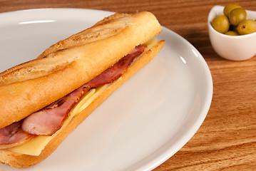 Image showing Bacon baguette