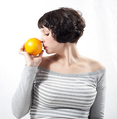 Image showing Girl with orange