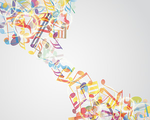 Image showing Multicolour  musical notes