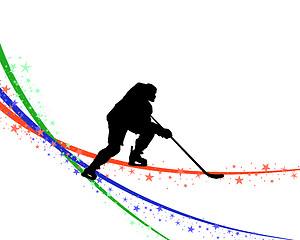 Image showing Hockey player silhouette