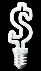 Image showing Dollar ccurrency symbol light bulb isolated 